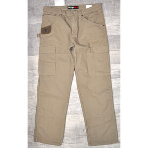 WRANGLER Ranger Workwear Size 34x30 Men's Relaxed Fit Cargo Pants Khaki NEW